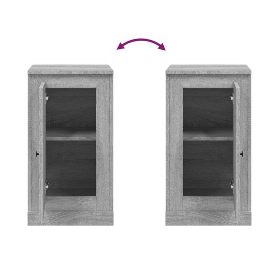 Dressoir 37,5X35,5X67,5 Cm Bewerkt Hout Grijs Sonoma Eikenkleur