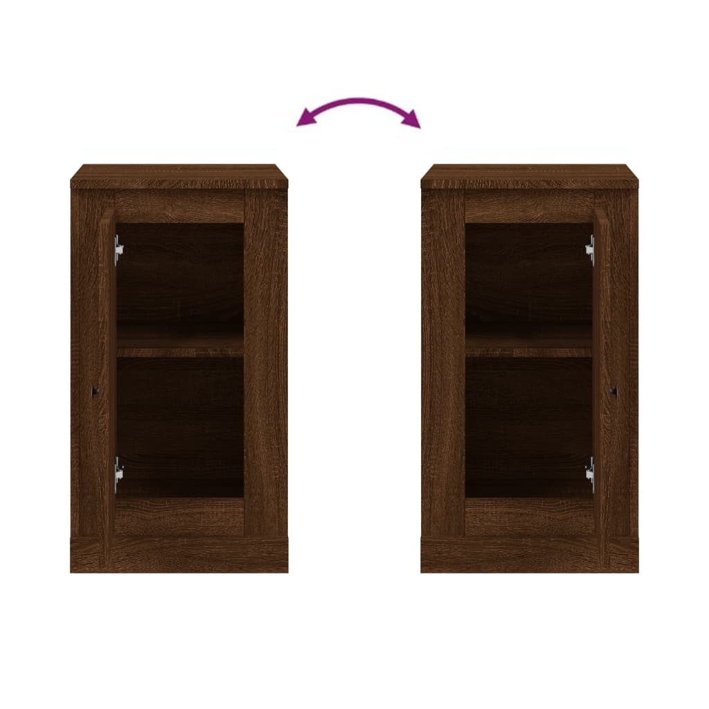 Dressoir 37,5x35,5x67,5 cm bewerkt hout bruin eikenkleur