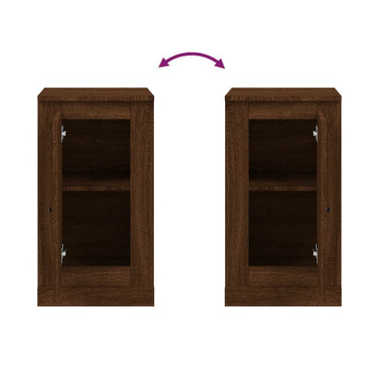 Dressoir 37,5x35,5x67,5 cm bewerkt hout bruin eikenkleur