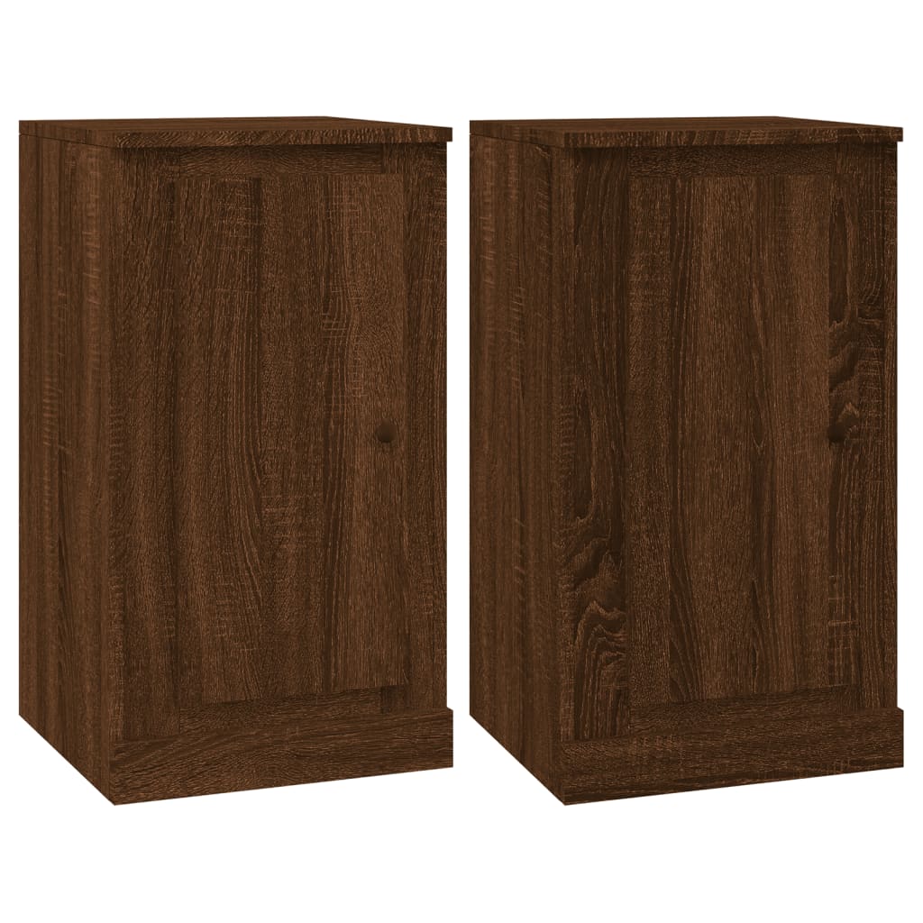 Dressoirs 2 St 37,5X35,5X67,5 Cm Bewerkt Hout Bruin Eikenkleur