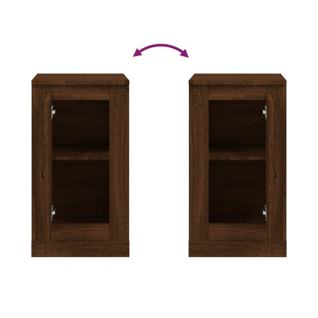 Dressoirs 2 St 37,5X35,5X67,5 Cm Bewerkt Hout Bruin Eikenkleur