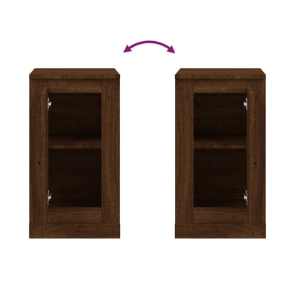 Dressoirs 2 St 37,5X35,5X67,5 Cm Bewerkt Hout Bruin Eikenkleur