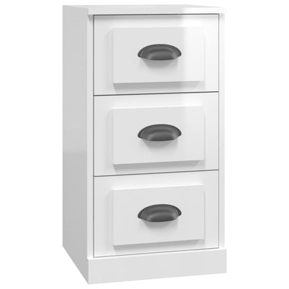 Dressoir 36X35,5X67,5 Cm Bewerkt Hout Hoogglans Wit