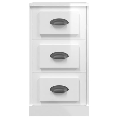 Dressoir 36X35,5X67,5 Cm Bewerkt Hout Hoogglans Wit