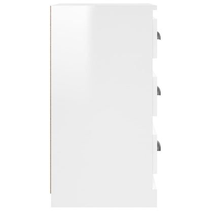 Dressoir 36X35,5X67,5 Cm Bewerkt Hout Hoogglans Wit