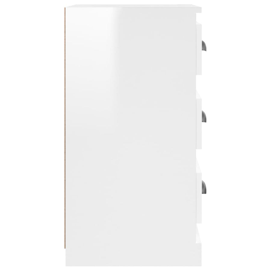 Dressoir 36X35,5X67,5 Cm Bewerkt Hout Hoogglans Wit