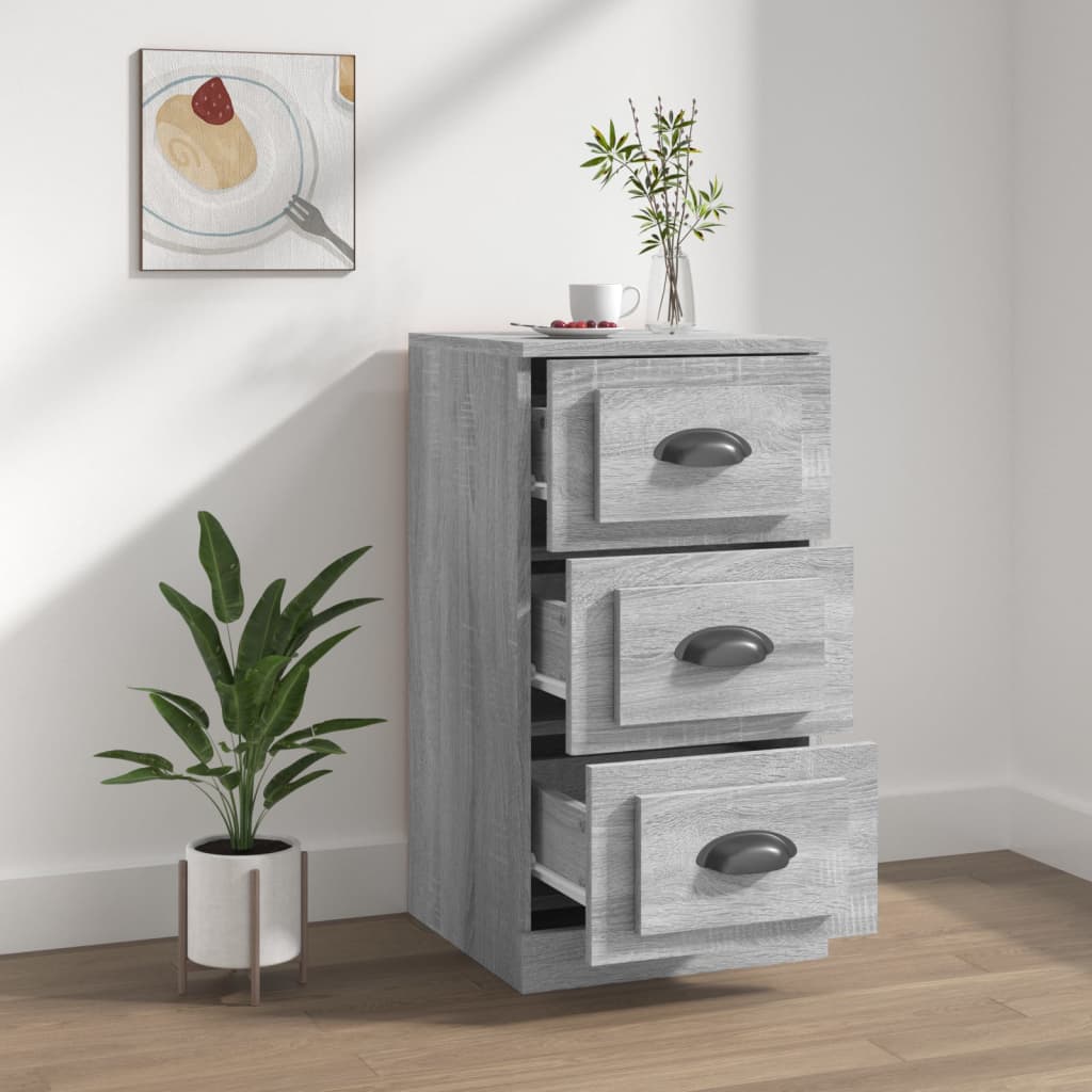 Dressoir 36X35,5X67,5 Cm Bewerkt Hout Grijs Sonoma Eikenkleurig