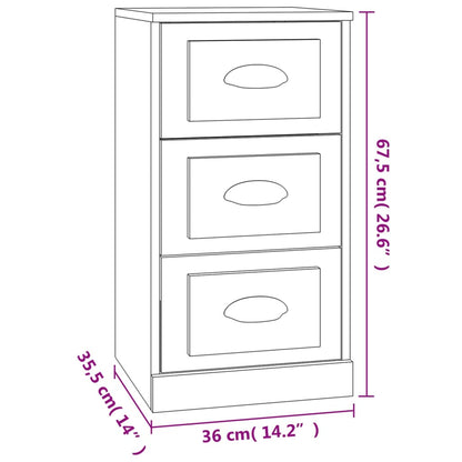 Dressoir 36X35,5X67,5 Cm Bewerkt Hout Grijs Sonoma Eikenkleurig