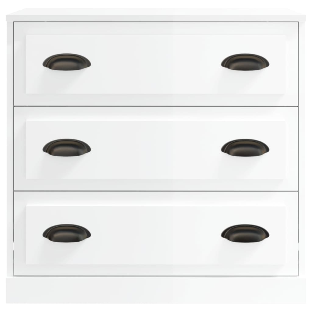 Dressoir 70X35X67,5 Cm Bewerkt Hout Hoogglans Wit