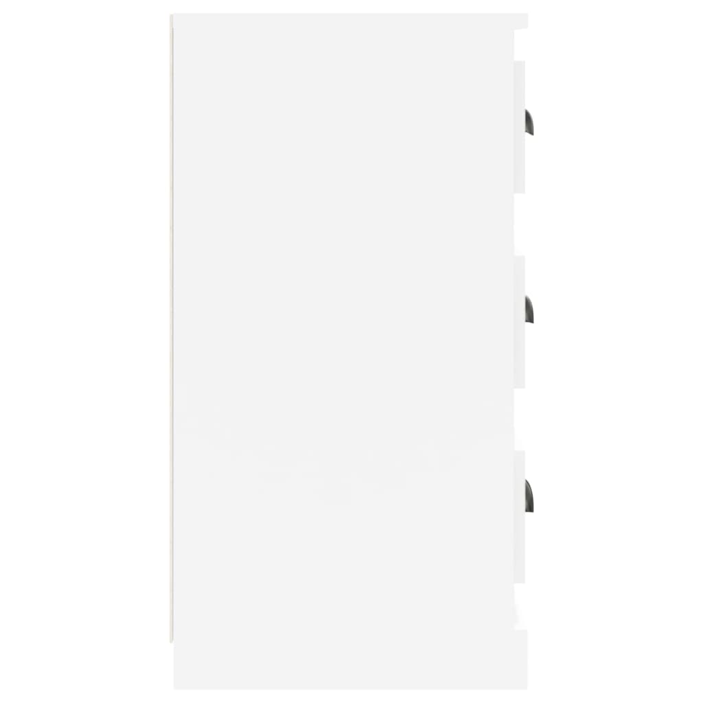 Dressoir 70X35X67,5 Cm Bewerkt Hout Hoogglans Wit