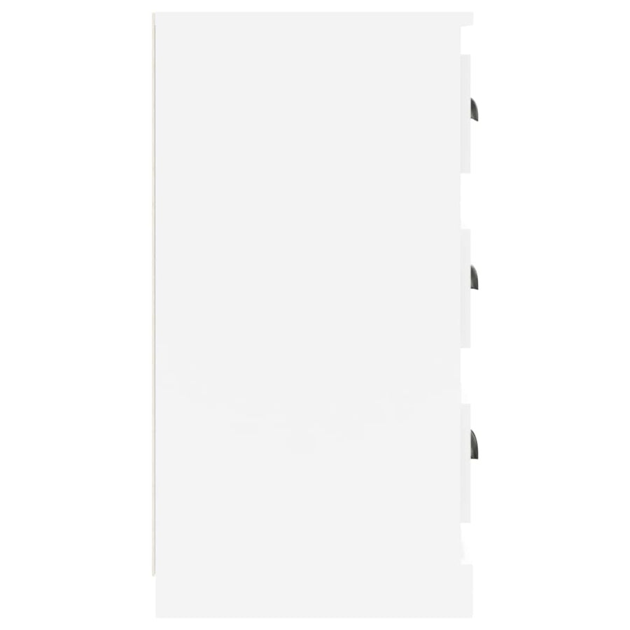 Dressoir 70X35X67,5 Cm Bewerkt Hout Hoogglans Wit