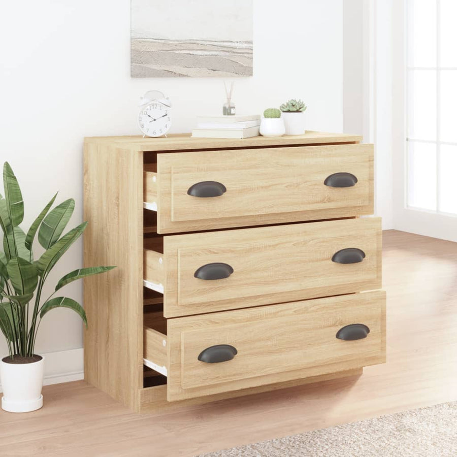 Dressoir 70X35,5X67,5 Cm Bewerkt Hout Kleurig Sonoma eiken