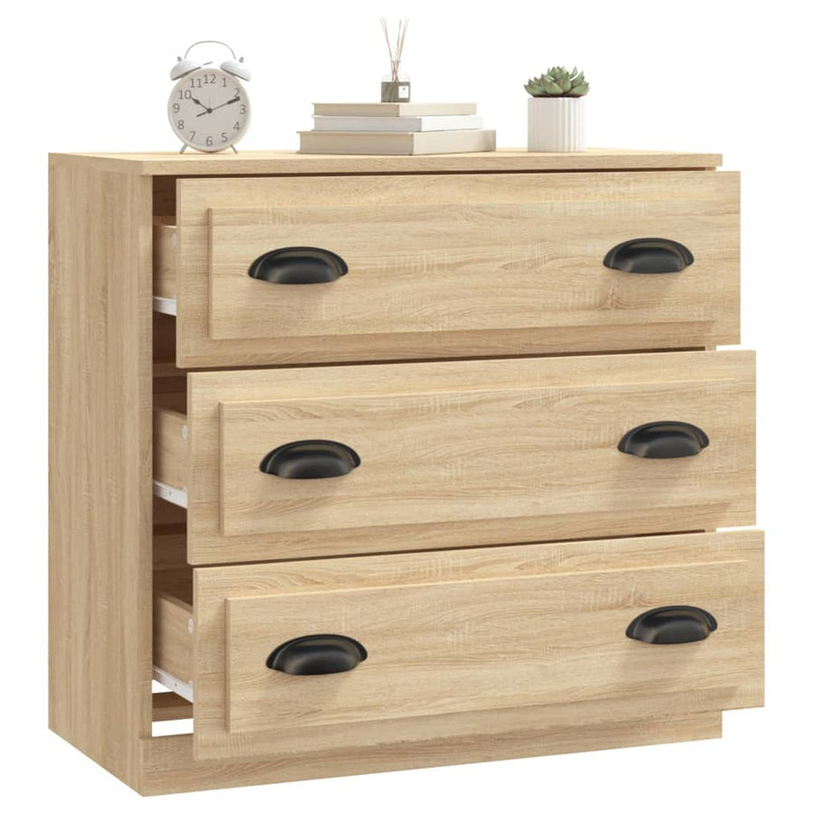 Dressoir 70X35,5X67,5 Cm Bewerkt Hout Kleurig Sonoma eiken