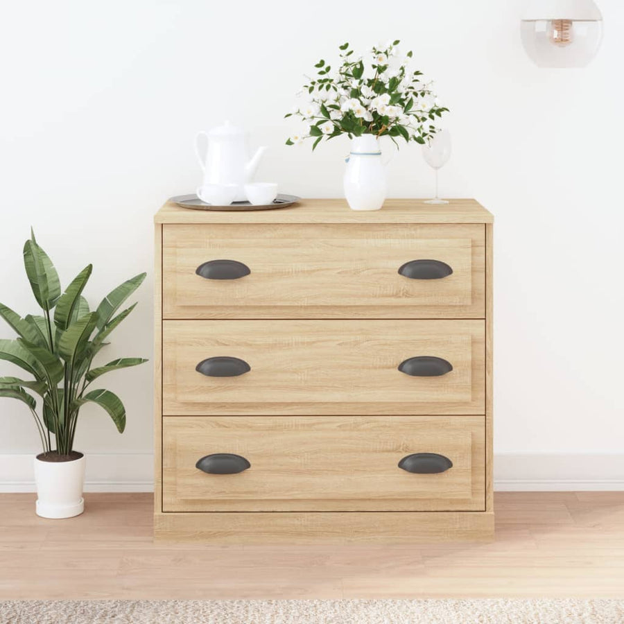 Dressoir 70X35,5X67,5 Cm Bewerkt Hout Kleurig Sonoma eiken