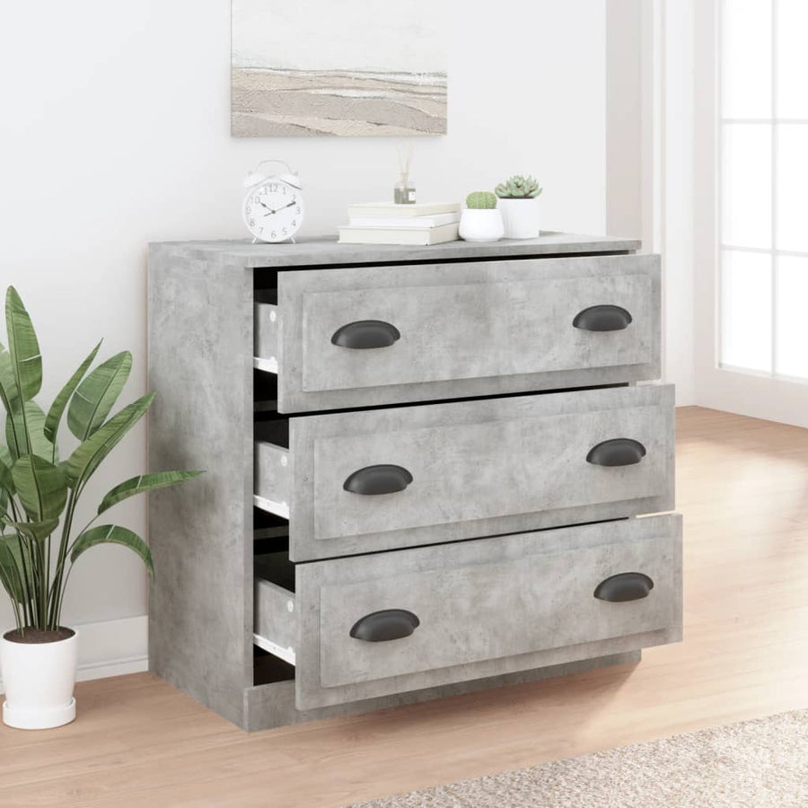 Dressoir 70X35,5X67,5 Cm Bewerkt Hout Betongrijs