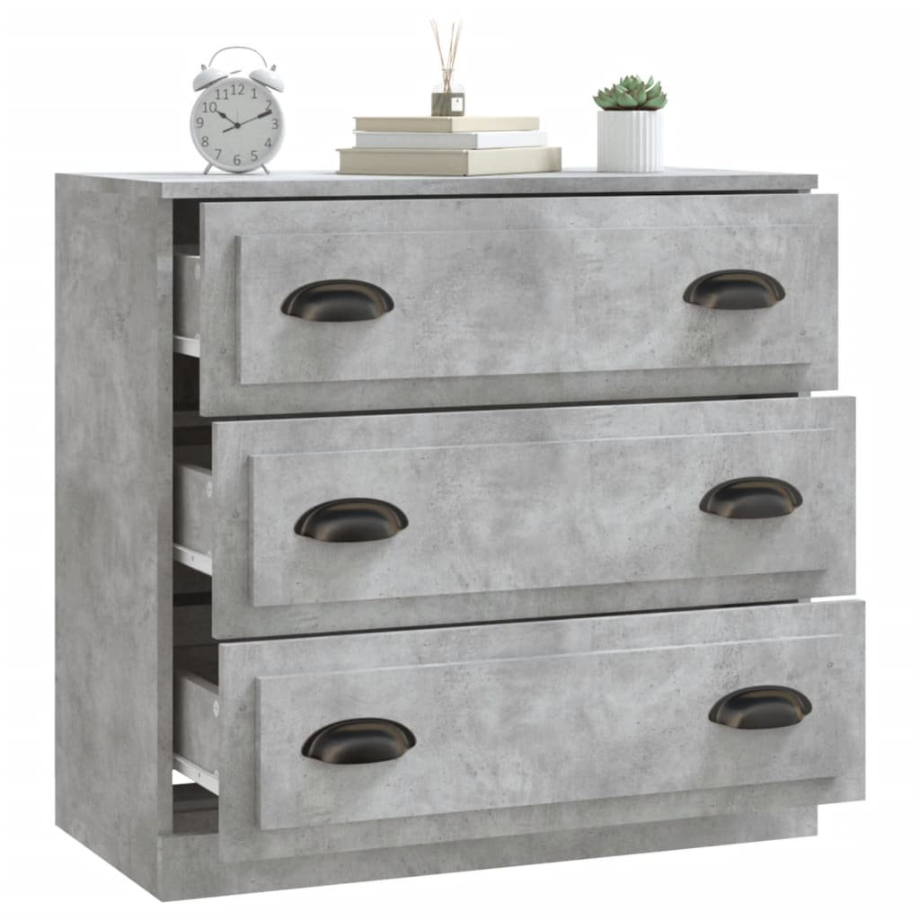 Dressoir 70X35,5X67,5 Cm Bewerkt Hout Betongrijs