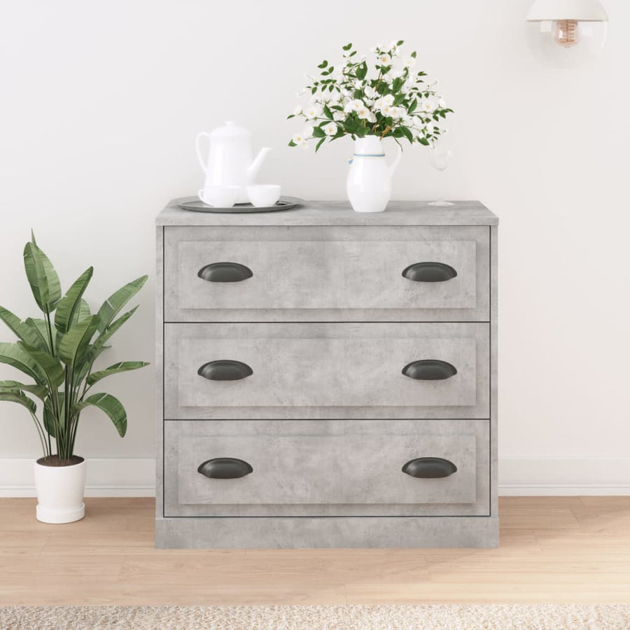 Dressoir 70X35,5X67,5 Cm Bewerkt Hout Betongrijs
