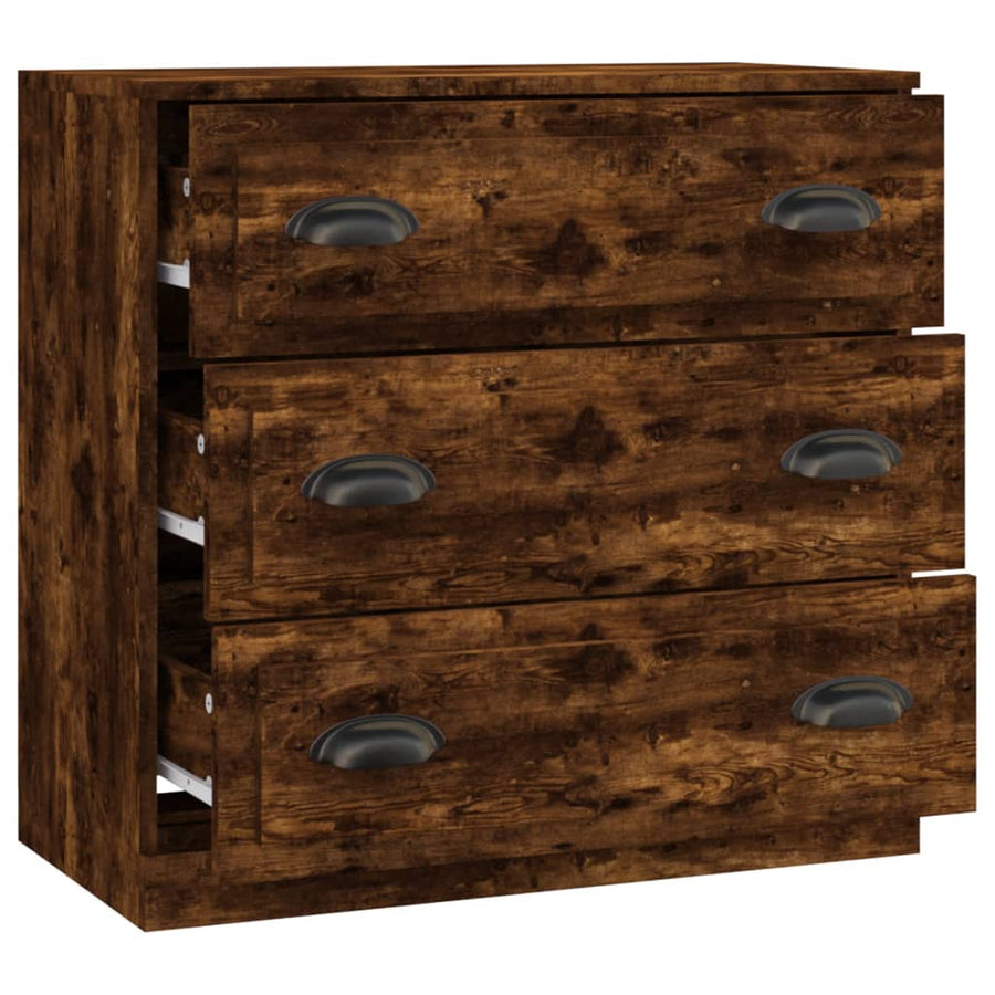 Dressoir 70X35,5X67,5 Cm Bewerkt Hout Kleurig Gerookt eiken