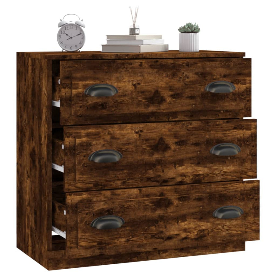 Dressoir 70X35,5X67,5 Cm Bewerkt Hout Kleurig Gerookt eiken
