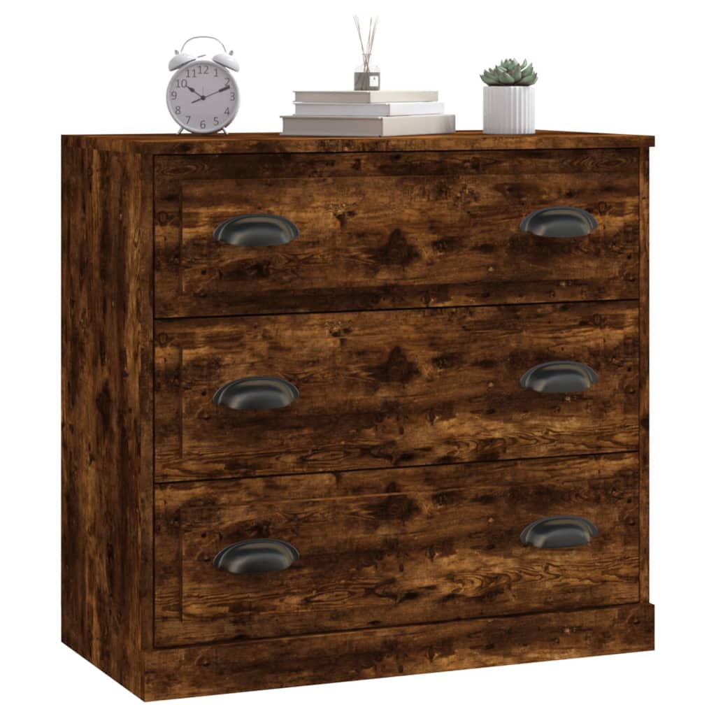 Dressoir 70X35,5X67,5 Cm Bewerkt Hout Kleurig Gerookt eiken