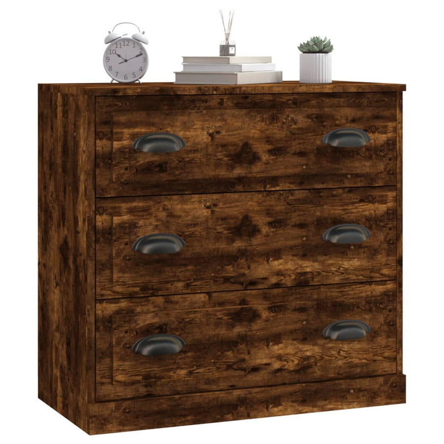 Dressoir 70X35,5X67,5 Cm Bewerkt Hout Kleurig Gerookt eiken