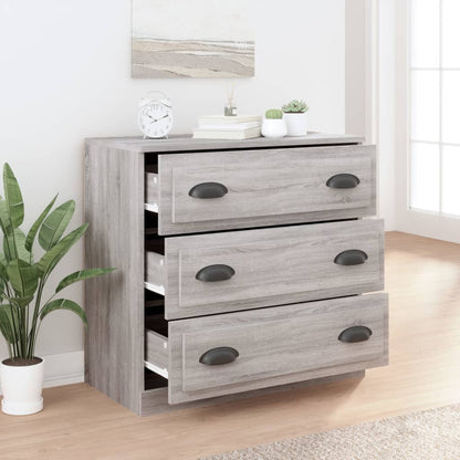 Dressoir 70X35,5X67,5 Cm Bewerkt Hout Grijs Sonoma Eikenkleurig