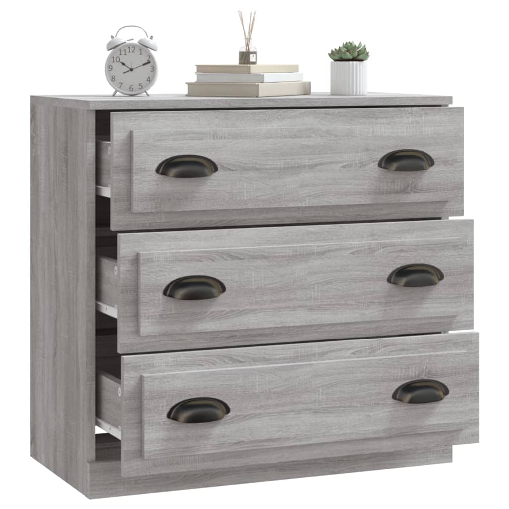 Dressoir 70X35,5X67,5 Cm Bewerkt Hout Grijs Sonoma Eikenkleurig