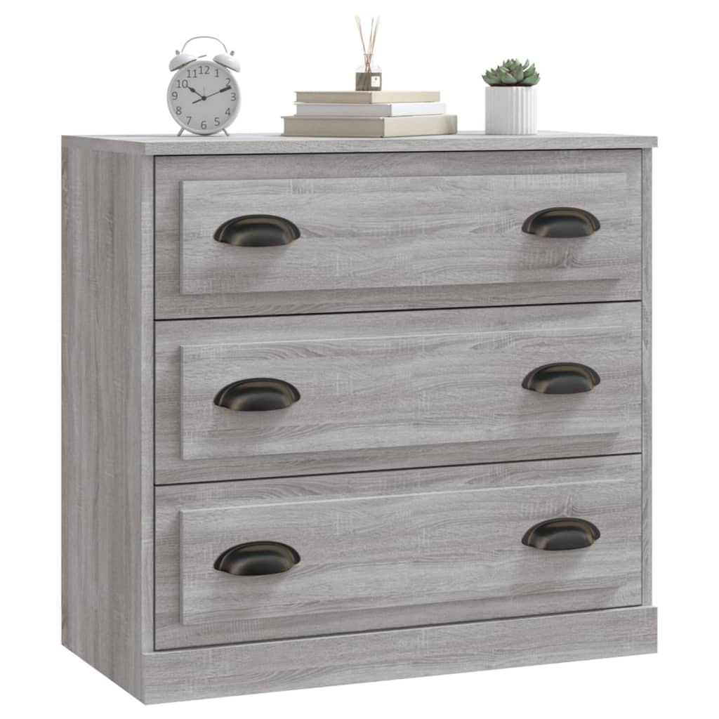 Dressoir 70X35,5X67,5 Cm Bewerkt Hout Grijs Sonoma Eikenkleurig