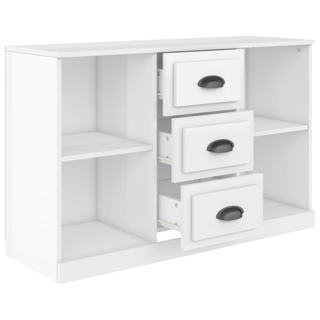 Dressoir 104,5X35,5X67,5 Cm Bewerkt Hout Hoogglans Wit
