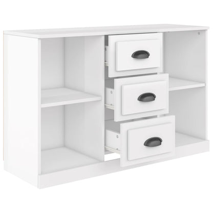 Dressoir 104,5X35,5X67,5 Cm Bewerkt Hout Hoogglans Wit