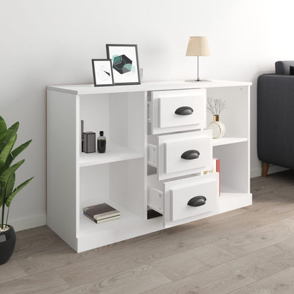 Dressoir 104,5X35,5X67,5 Cm Bewerkt Hout Hoogglans Wit