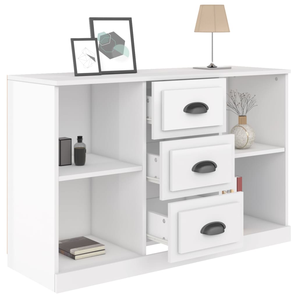 Dressoir 104,5X35,5X67,5 Cm Bewerkt Hout Hoogglans Wit