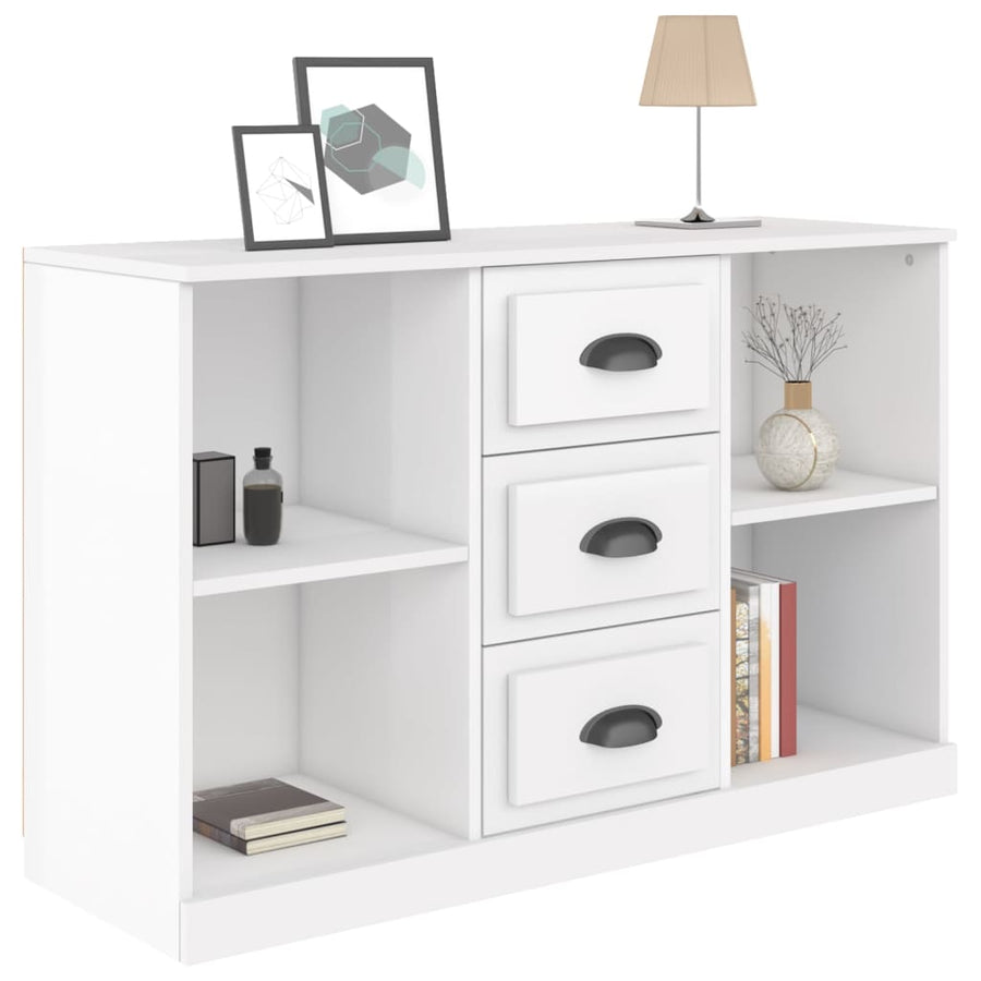 Dressoir 104,5X35,5X67,5 Cm Bewerkt Hout Hoogglans Wit