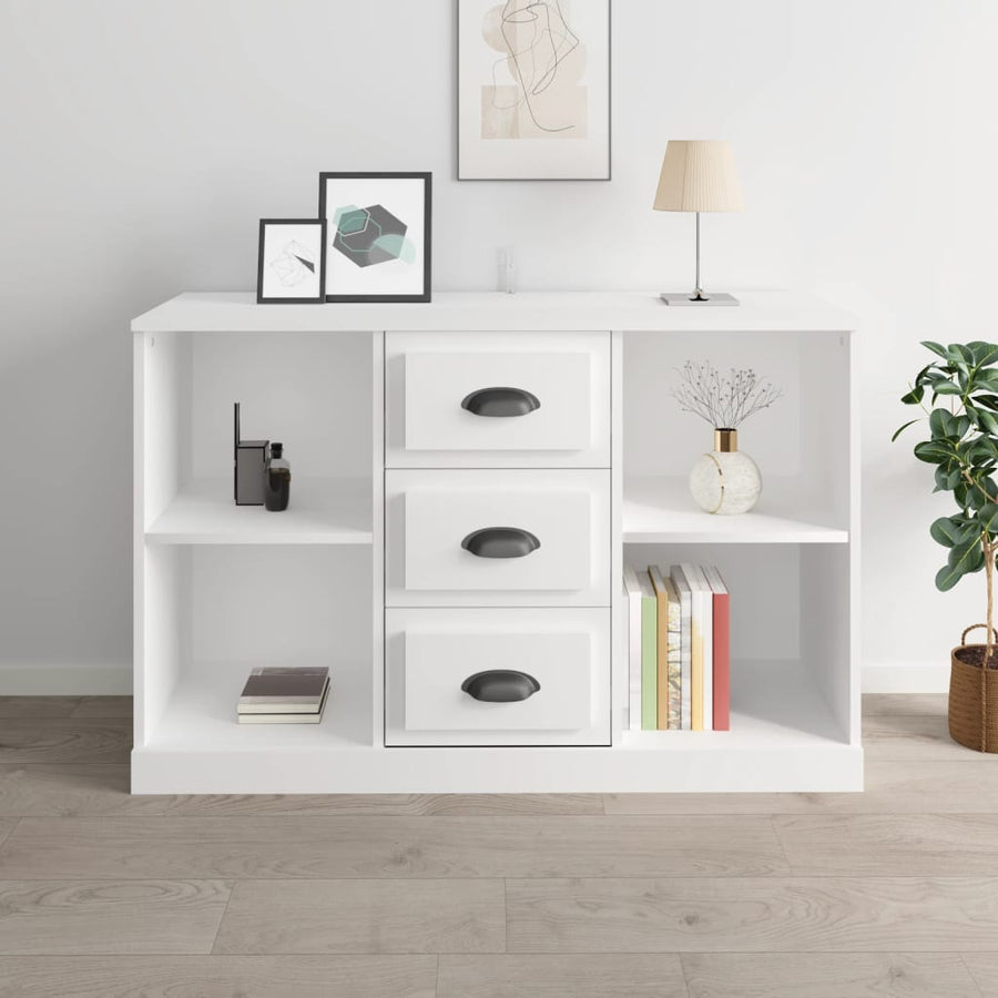 Dressoir 104,5X35,5X67,5 Cm Bewerkt Hout Hoogglans Wit