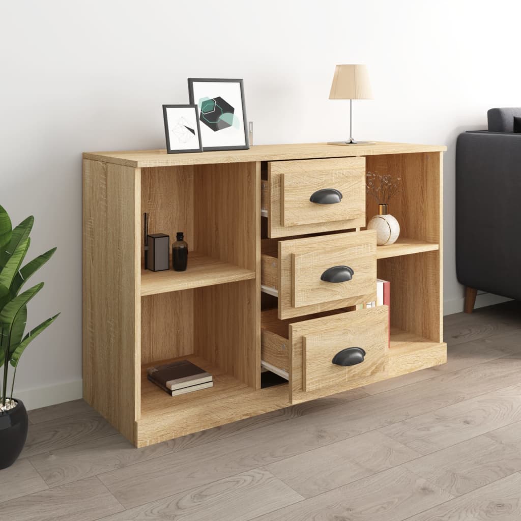 Dressoir 104,5X35,5X67,5 Cm Bewerkt Hout Kleurig Sonoma eiken