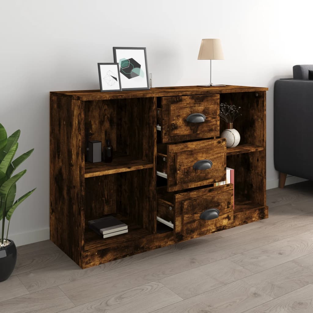 Dressoir 104,5X35,5X67,5 Cm Bewerkt Hout Gerookt Eikenkleurig