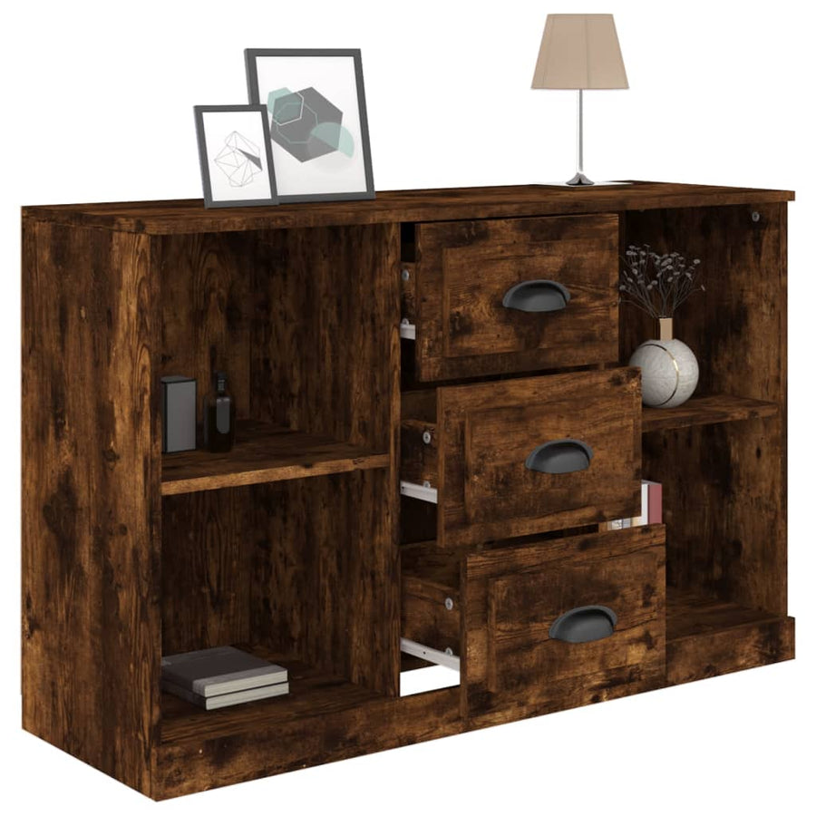 Dressoir 104,5X35,5X67,5 Cm Bewerkt Hout Gerookt Eikenkleurig
