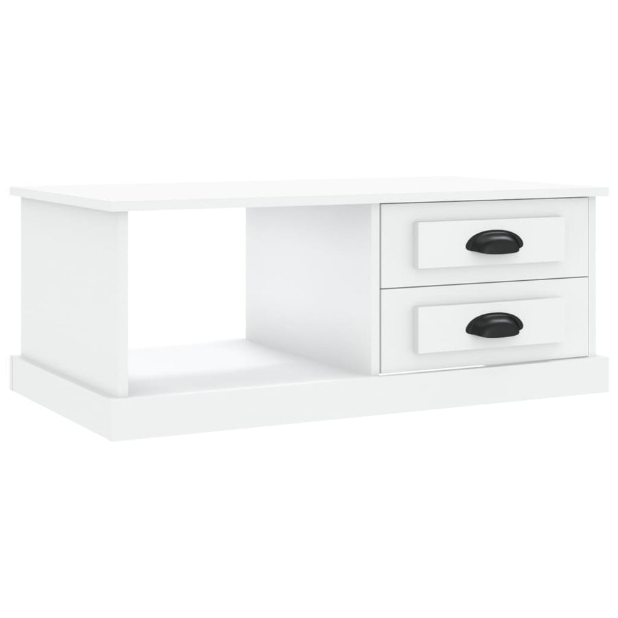 Salontafel 90X50X35 Cm Bewerkt Hout Wit