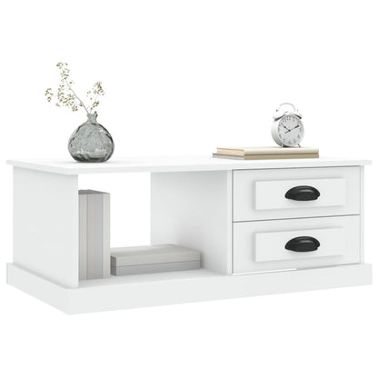 Salontafel 90X50X35 Cm Bewerkt Hout Wit