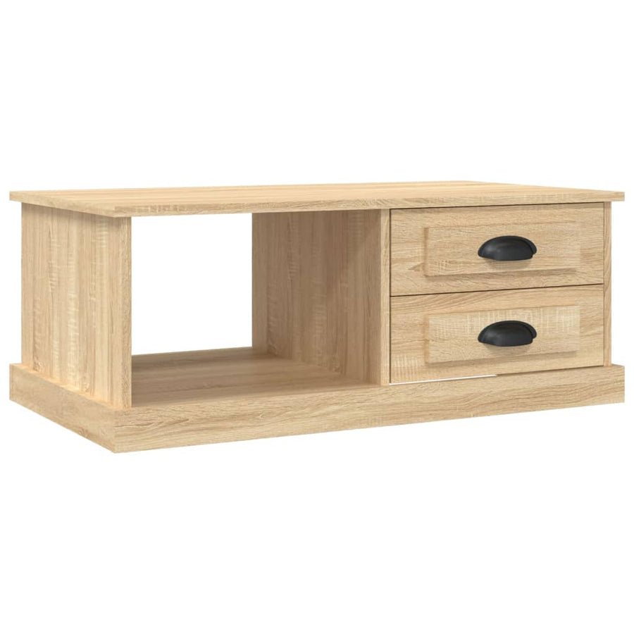 Salontafel 90X50X35 Cm Bewerkt Hout Kleurig Sonoma eiken
