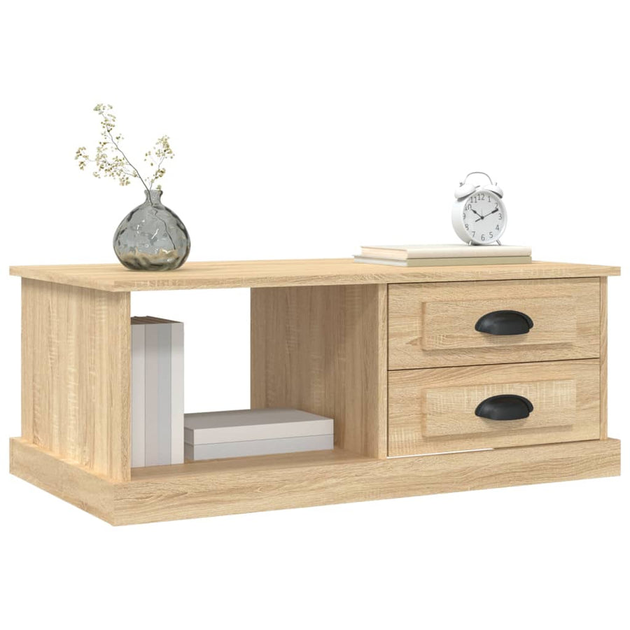 Salontafel 90X50X35 Cm Bewerkt Hout Kleurig Sonoma eiken