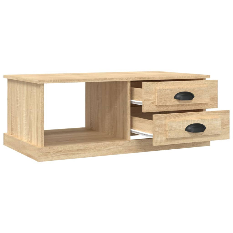 Salontafel 90X50X35 Cm Bewerkt Hout Kleurig Sonoma eiken