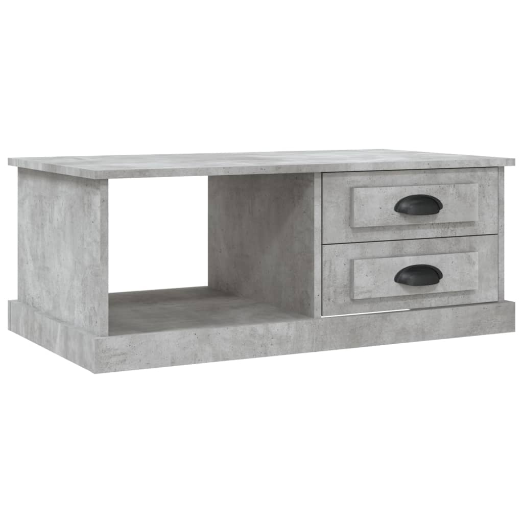 Salontafel 90X50X35 Cm Bewerkt Hout Betongrijs