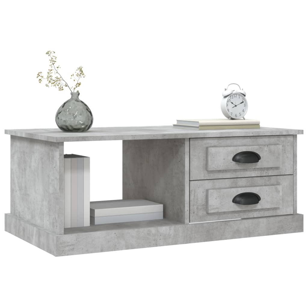 Salontafel 90X50X35 Cm Bewerkt Hout Betongrijs
