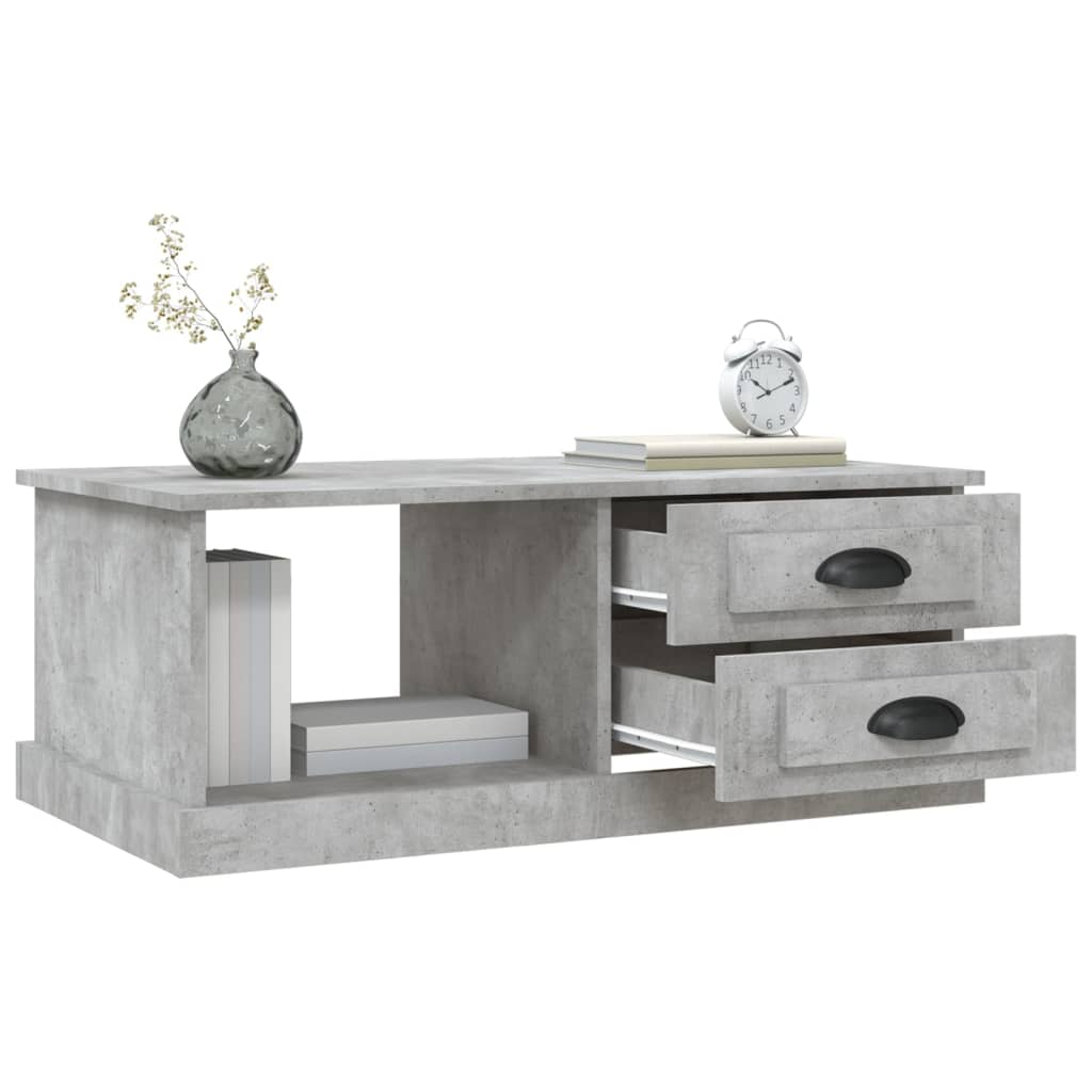 Salontafel 90X50X35 Cm Bewerkt Hout Betongrijs