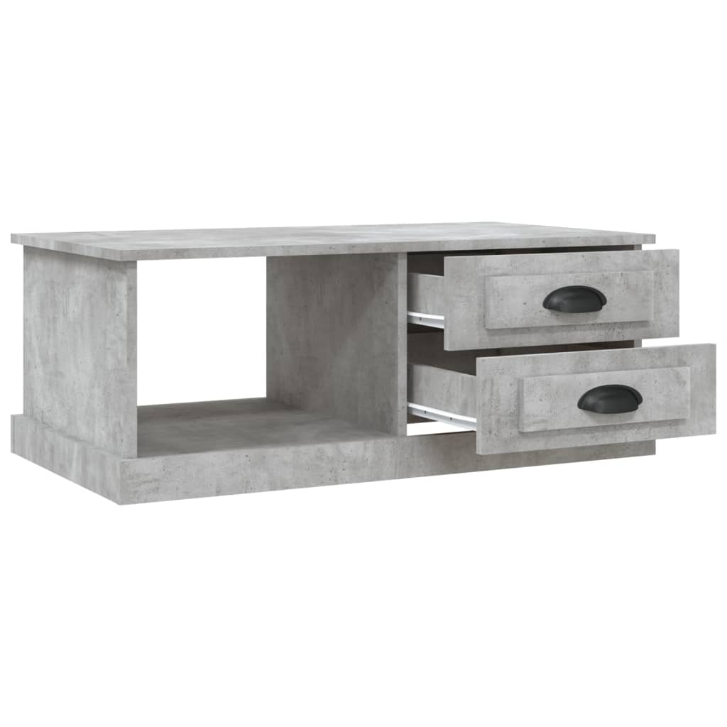 Salontafel 90X50X35 Cm Bewerkt Hout Betongrijs