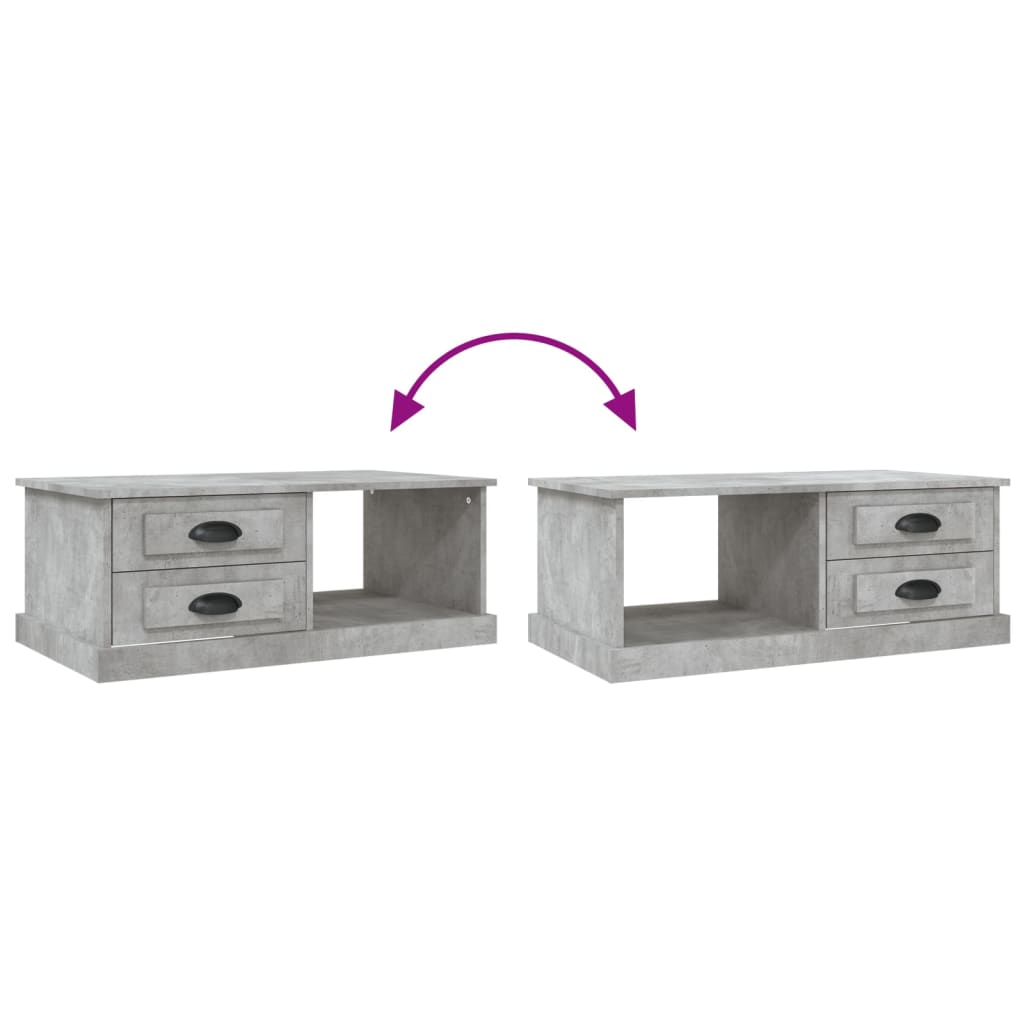 Salontafel 90X50X35 Cm Bewerkt Hout Betongrijs