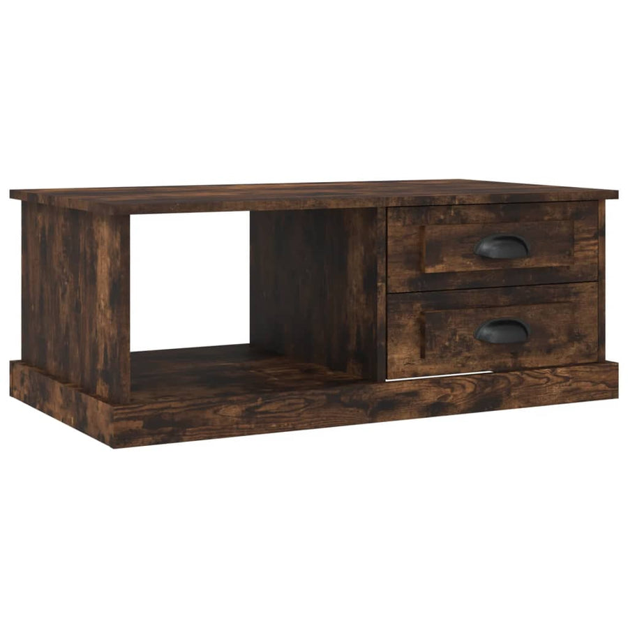Salontafel 90X50X35 Cm Bewerkt Hout Kleurig Gerookt eiken