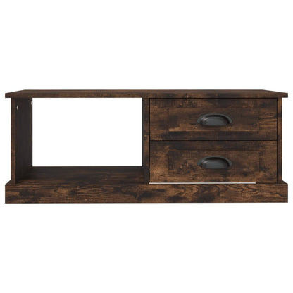 Salontafel 90X50X35 Cm Bewerkt Hout Kleurig Gerookt eiken