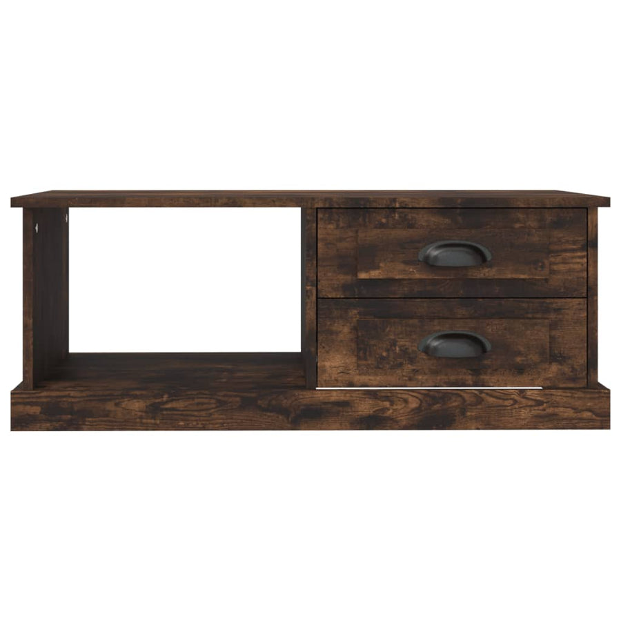 Salontafel 90X50X35 Cm Bewerkt Hout Kleurig Gerookt eiken